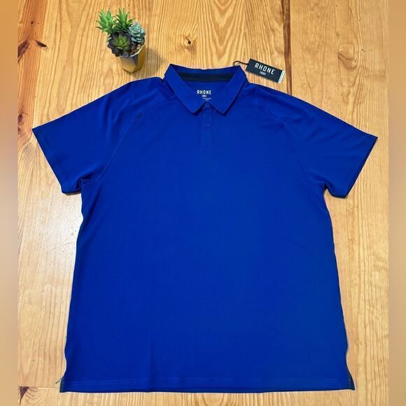 NWT RHONE Delta Pique Polo Self Cooling Navy Blue Men’s XXL Performance Golf (2) - Picture 1 of 9